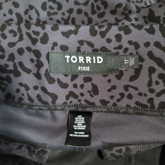 Torrid Pixie Animal Print Grey Black Leggings Size 1T - Picture 8 of 8